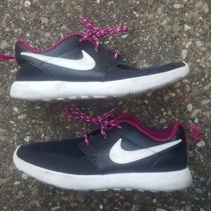 Nike Roshe One Black White Fuchsia Pink Sneakers